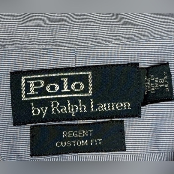 Polo Ralph Lauren Regent Custom Fit Button Up Shirt Mens Sz 18 36/37 Light Blue - Picture 2 of 6